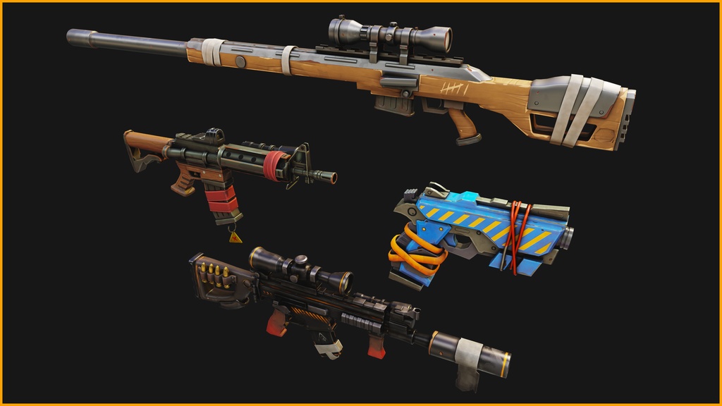 Stylized PBR 4 Weapons Pack Collection__ 様式化されたPBR 4武器パックコレクション