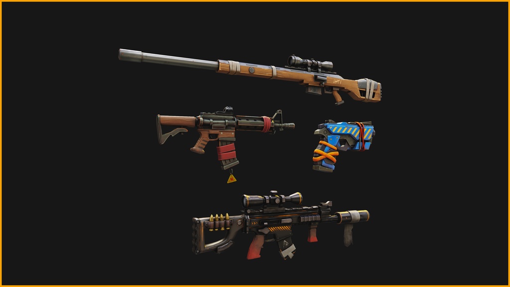 Stylized PBR 4 Weapons Pack Collection__ 様式化されたPBR 4武器パックコレクション