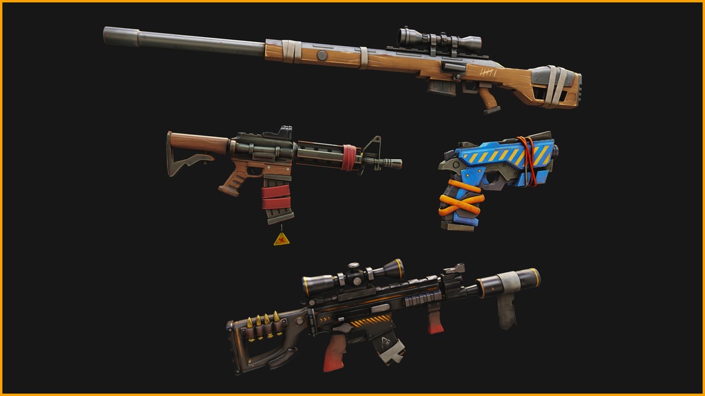 Stylized PBR 4 Weapons Pack Collection__ 様式化されたPBR 4武器パックコレクション