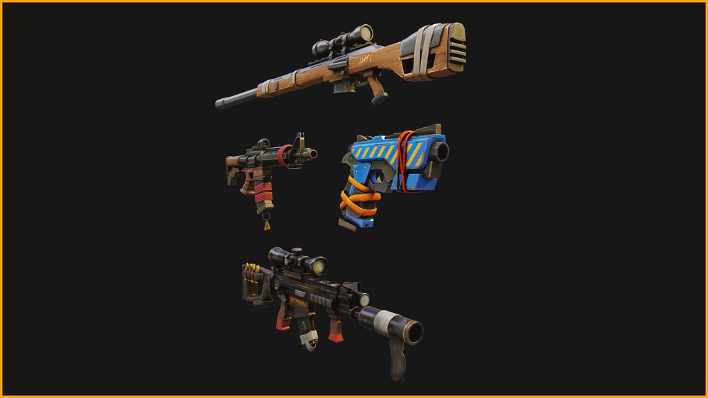 Stylized PBR 4 Weapons Pack Collection__ 様式化されたPBR 4武器パックコレクション
