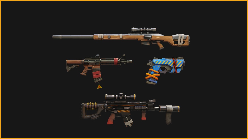 Stylized PBR 4 Weapons Pack Collection__ 様式化されたPBR 4武器パックコレクション