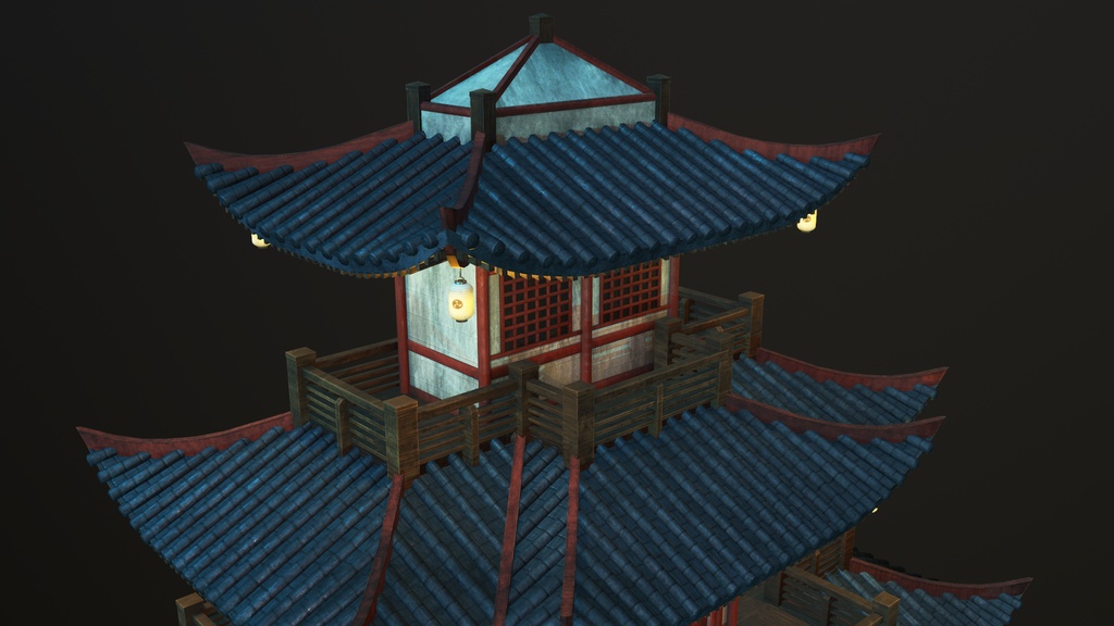 Asian Japanese traditional Building 3d Model_アジアの日本のアンティークの伝統的な建物