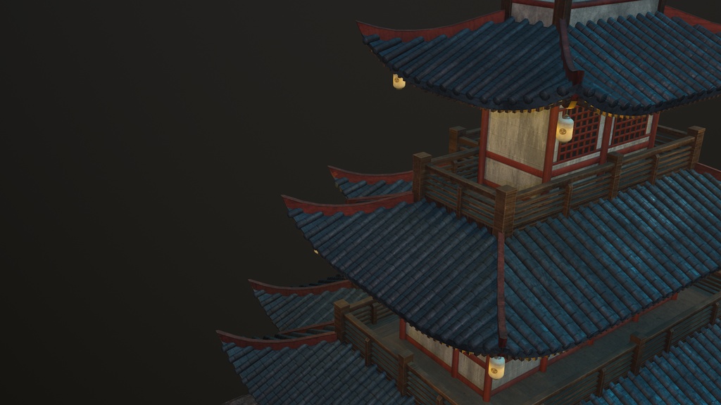 Asian Japanese traditional Building 3d Model_アジアの日本のアンティークの伝統的な建物