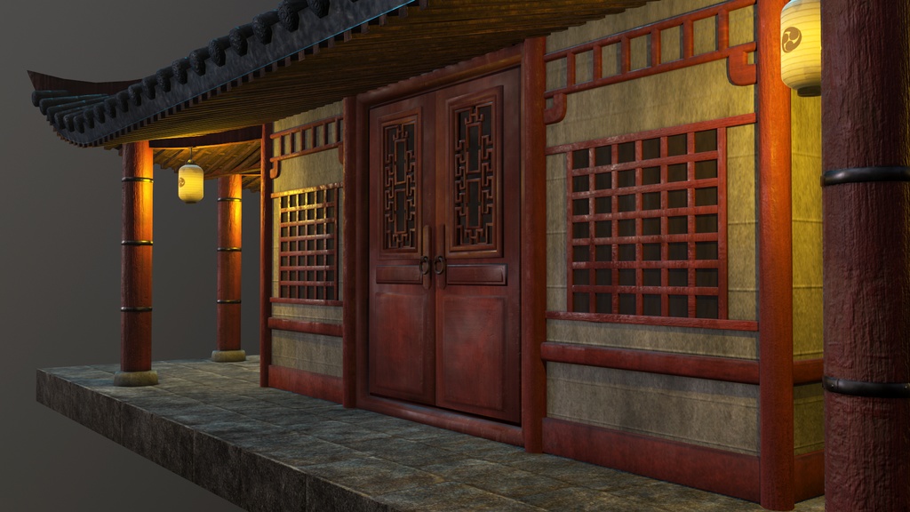 Asian Japanese traditional Building 3d Model_アジアの日本のアンティークの伝統的な建物