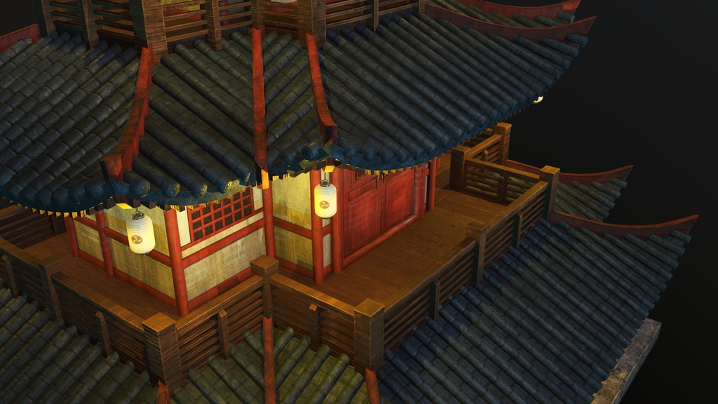 Asian Japanese traditional Building 3d Model_アジアの日本のアンティークの伝統的な建物