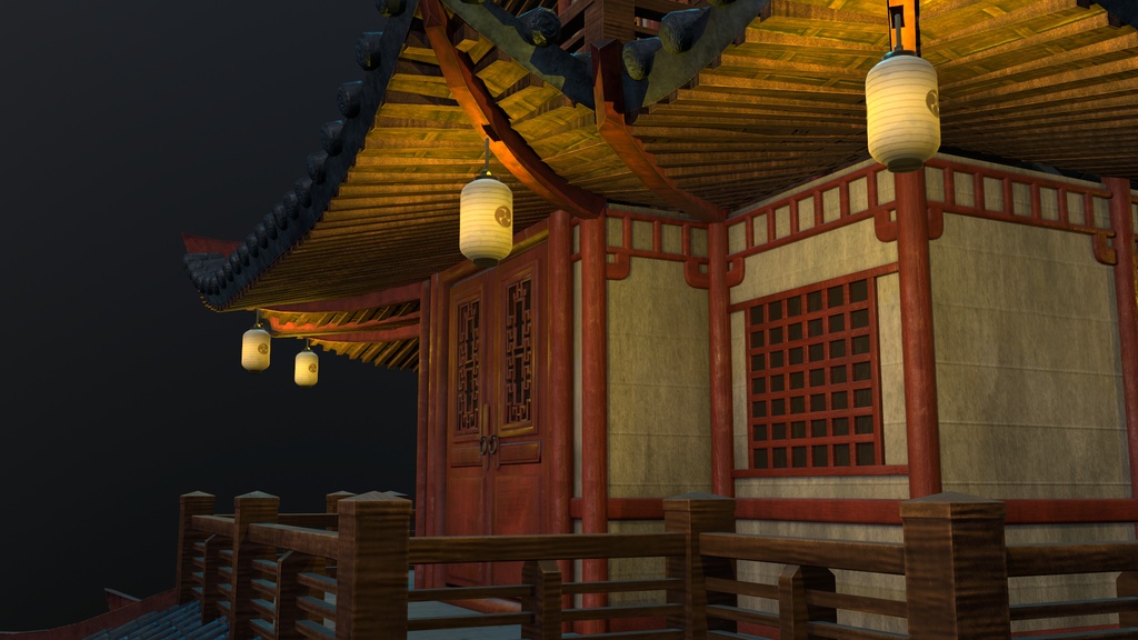 Asian Japanese traditional Building 3d Model_アジアの日本のアンティークの伝統的な建物
