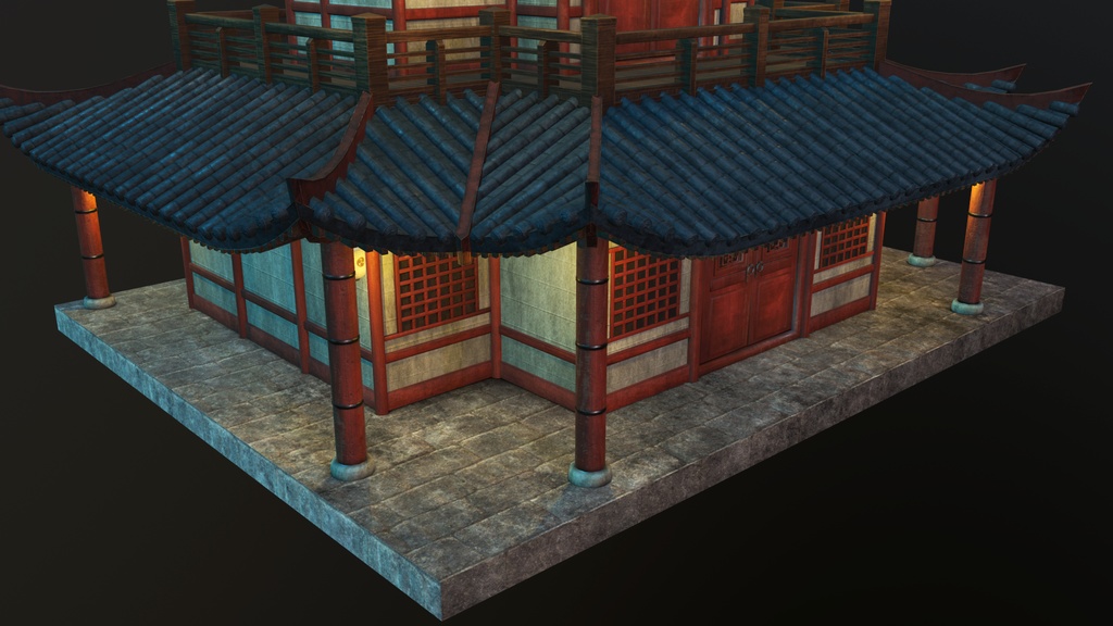 Asian Japanese traditional Building 3d Model_アジアの日本のアンティークの伝統的な建物