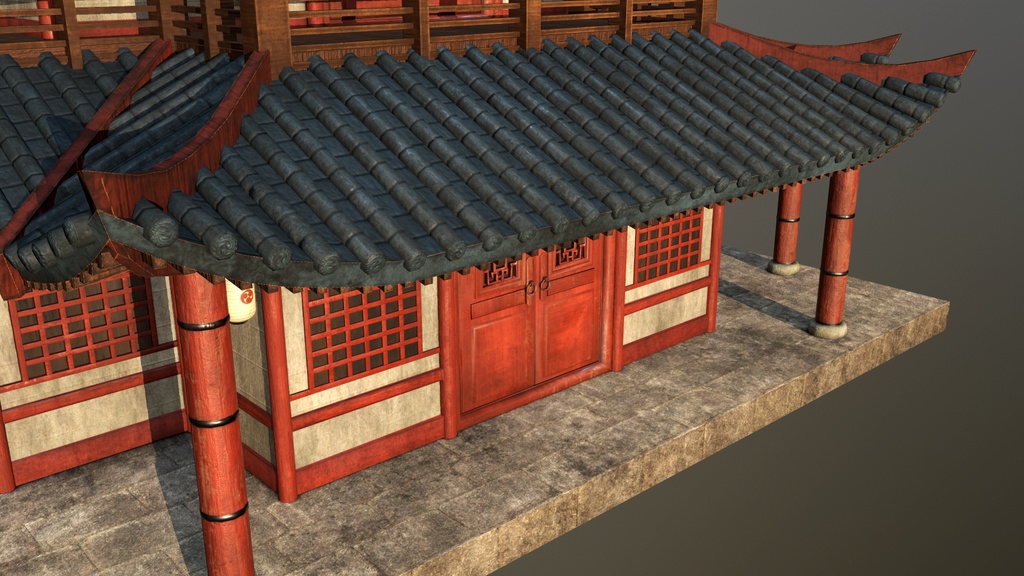 Asian Japanese traditional Building 3d Model_アジアの日本のアンティークの伝統的な建物