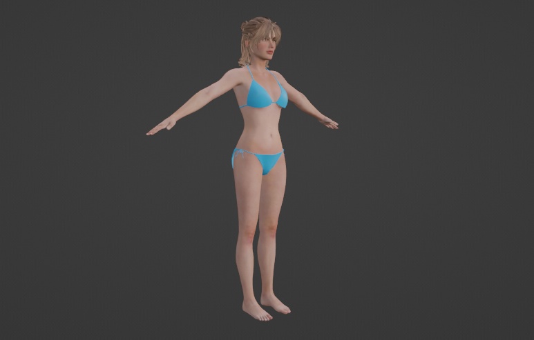 Nacked Female 3d character Model