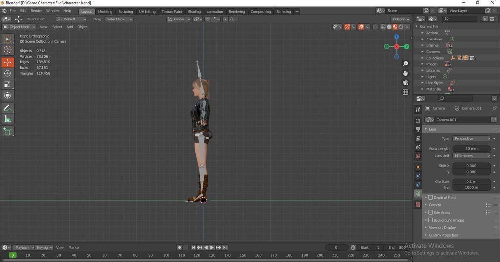 Nacked Female 3d character Model