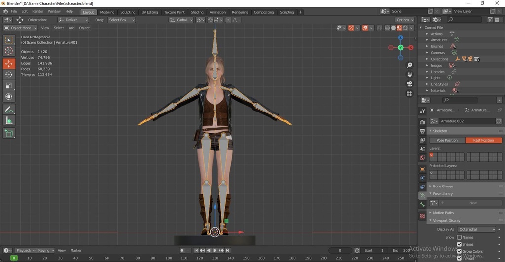 Nacked Female 3d character Model