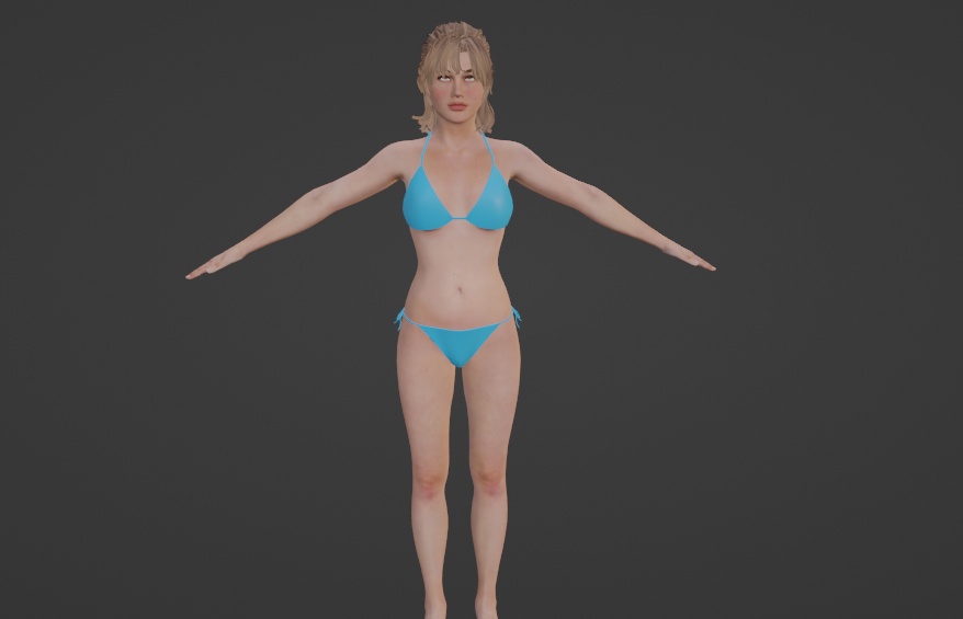Nacked Female 3d character Model