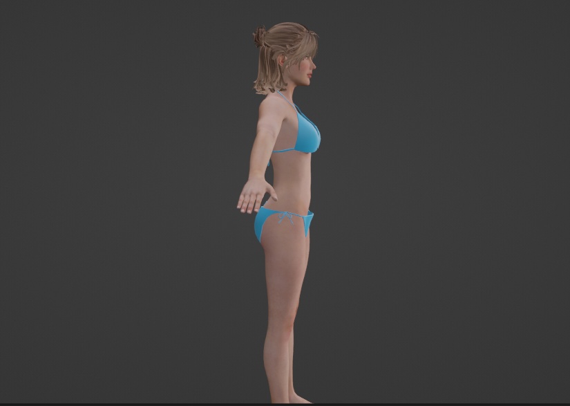 Nacked Female 3d character Model