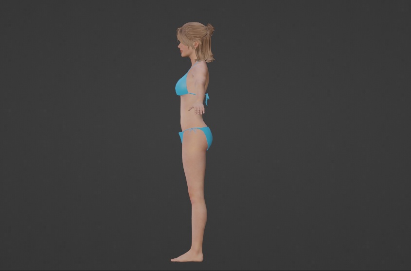 Nacked Female 3d character Model