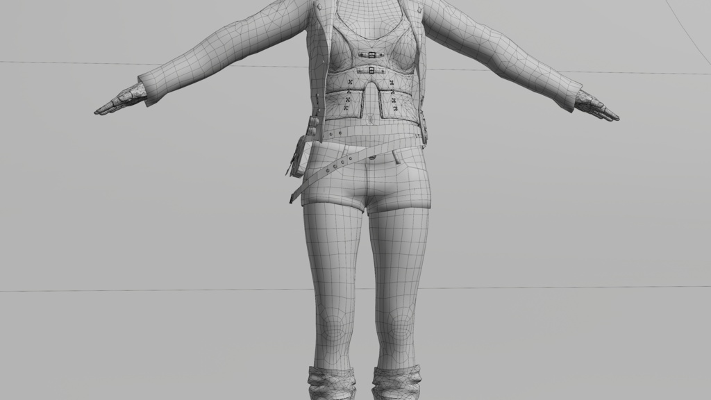 Nacked Female 3d character Model