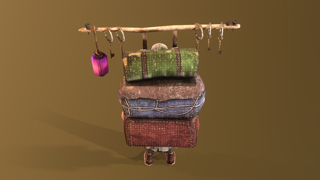 Old Merchant Rigged 3dcharacter_ 古い商人は3Dキャラクターを装備しました