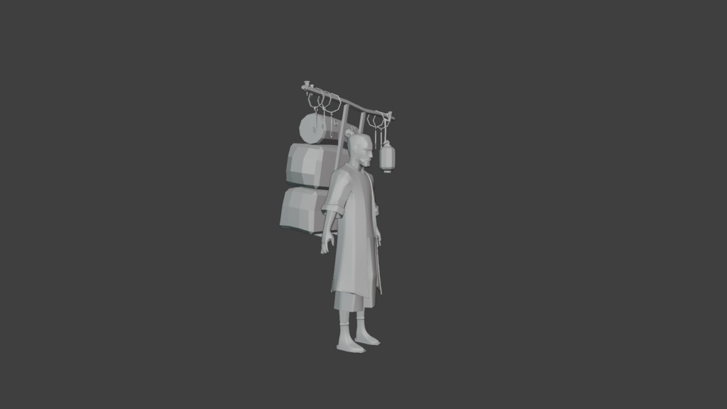 Old Merchant Rigged 3dcharacter_ 古い商人は3Dキャラクターを装備しました