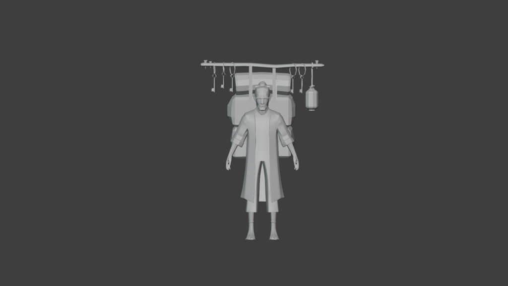 Old Merchant Rigged 3dcharacter_ 古い商人は3Dキャラクターを装備しました