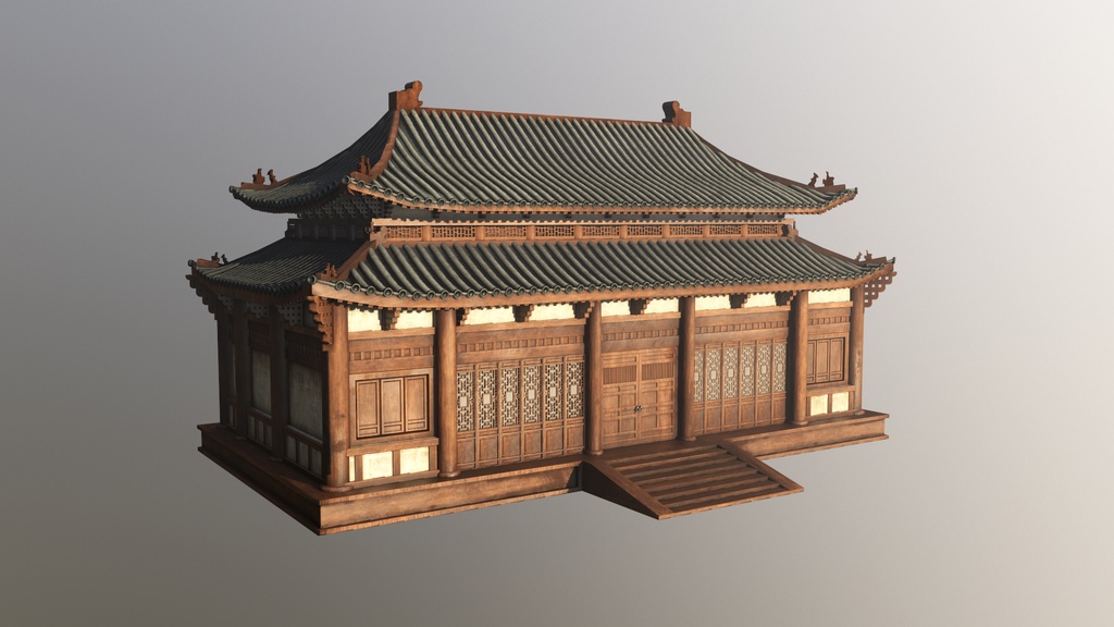 Asian Japanese Traditional Realistic 3d Building  Model