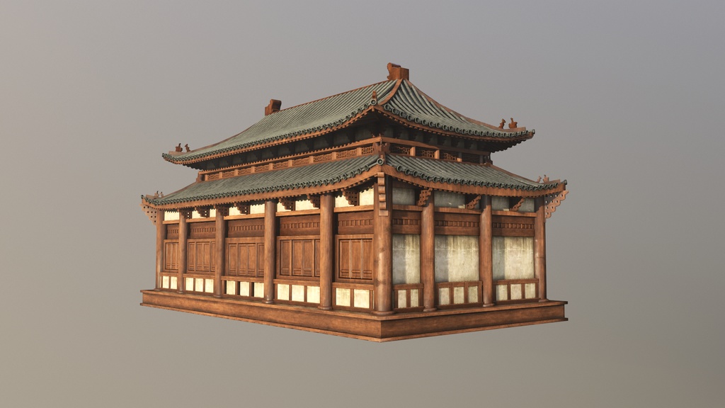 Asian Japanese Traditional Realistic 3d Building Model