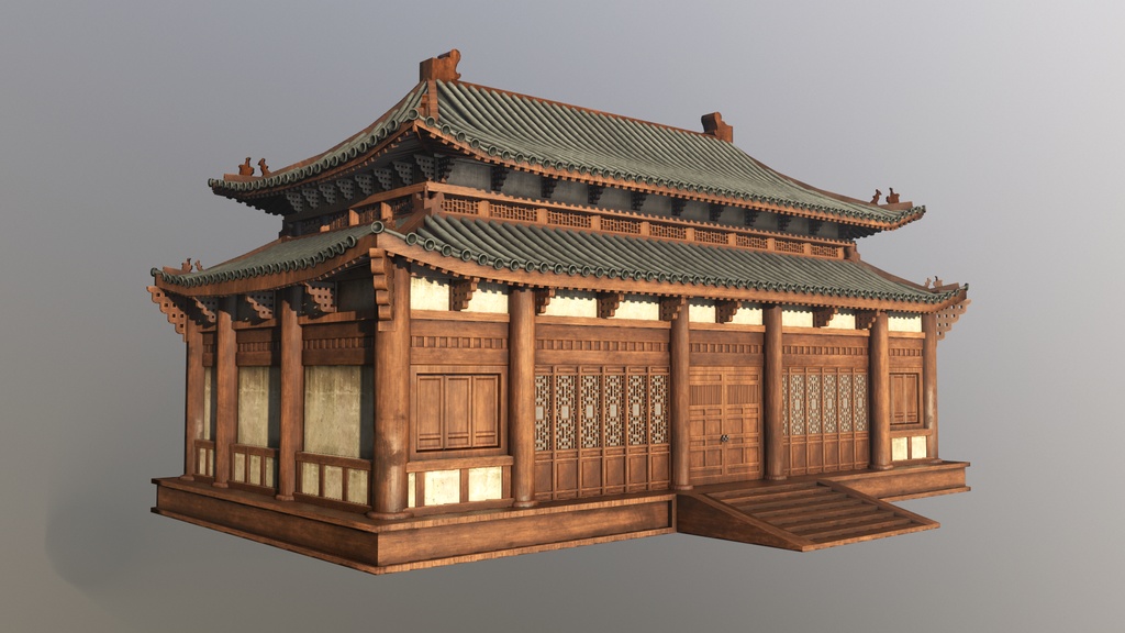 Asian Japanese Traditional Realistic 3d Building Model