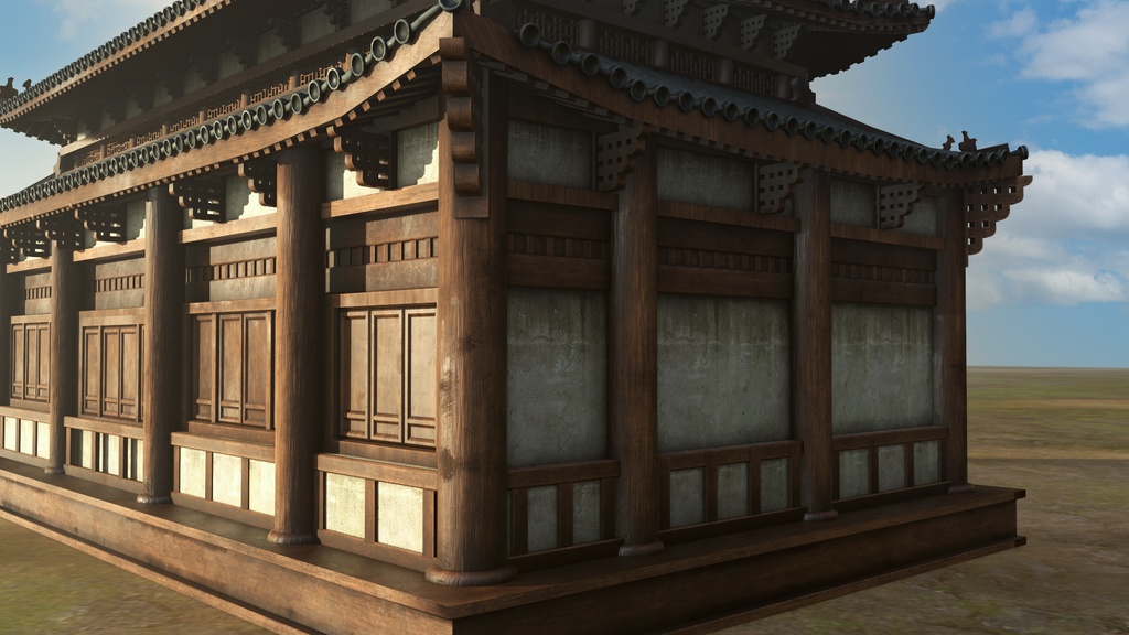 Asian Japanese Traditional Realistic 3d Building Model