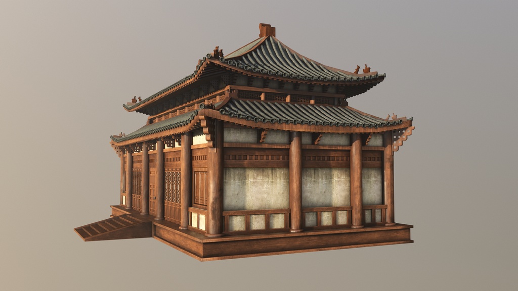 Asian Japanese Traditional Realistic 3d Building Model