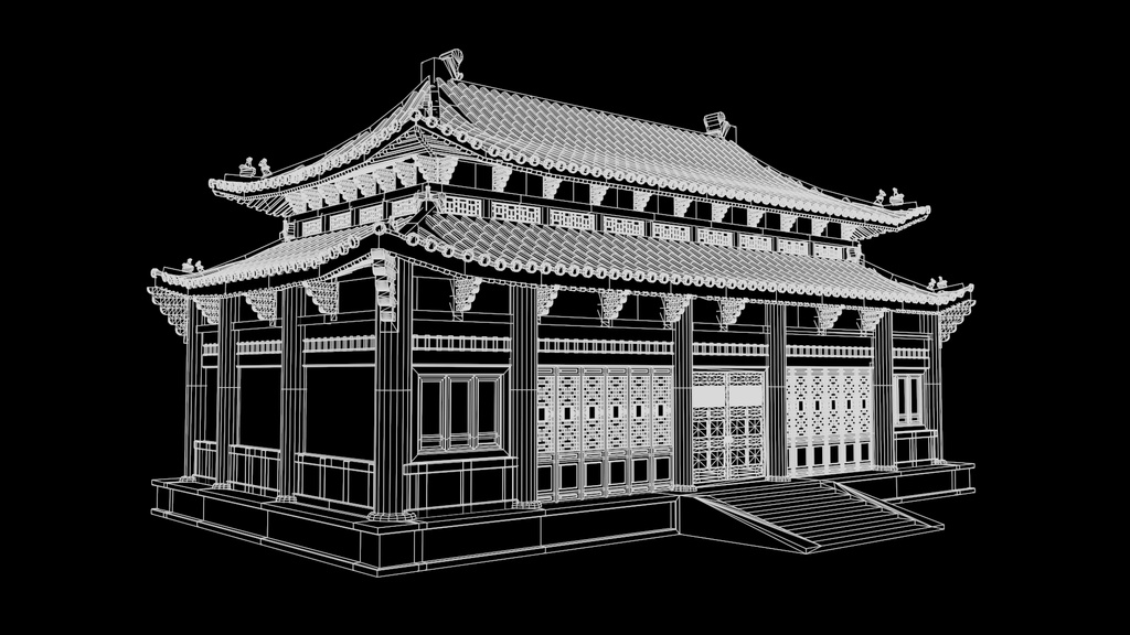 Asian Japanese Traditional Realistic 3d Building Model