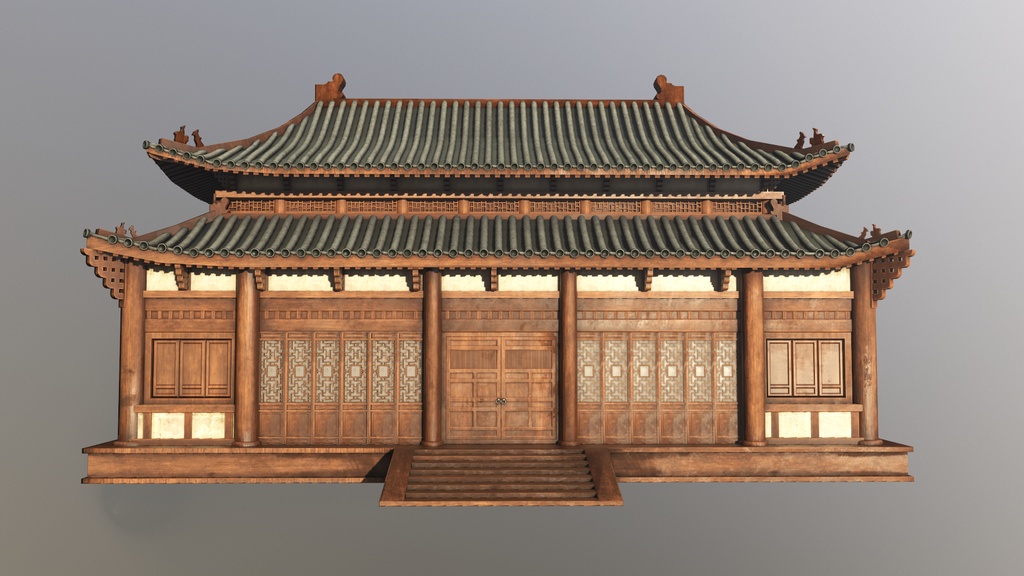 Asian Japanese Traditional Realistic 3d Building Model