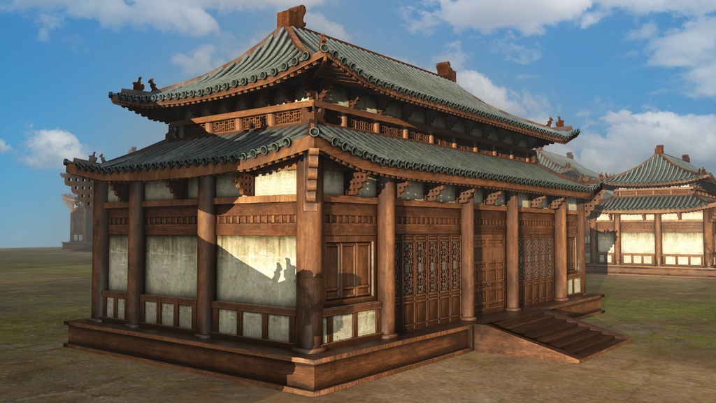 Asian Japanese Traditional Realistic 3d Building Model