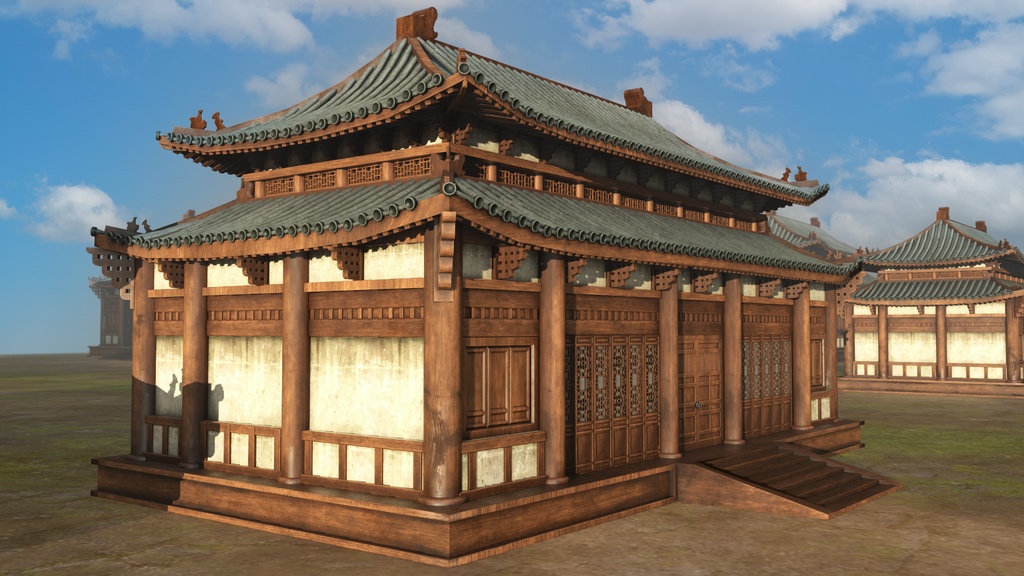 Asian Japanese Traditional Realistic 3d Building Model