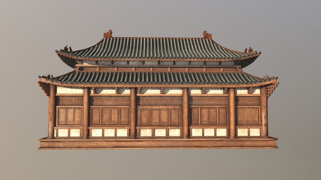 Asian Japanese Traditional Realistic 3d Building Model