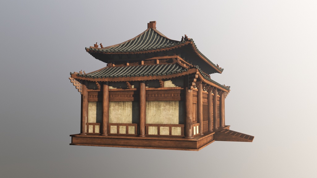 Asian Japanese Traditional Realistic 3d Building Model