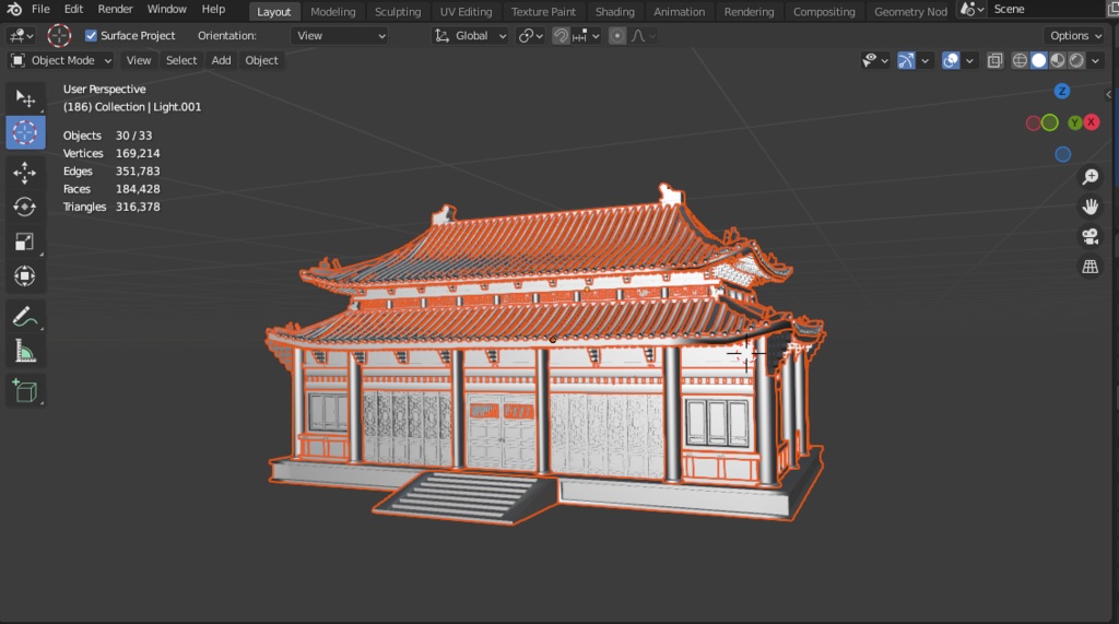 Asian Japanese Traditional Realistic 3d Building Model