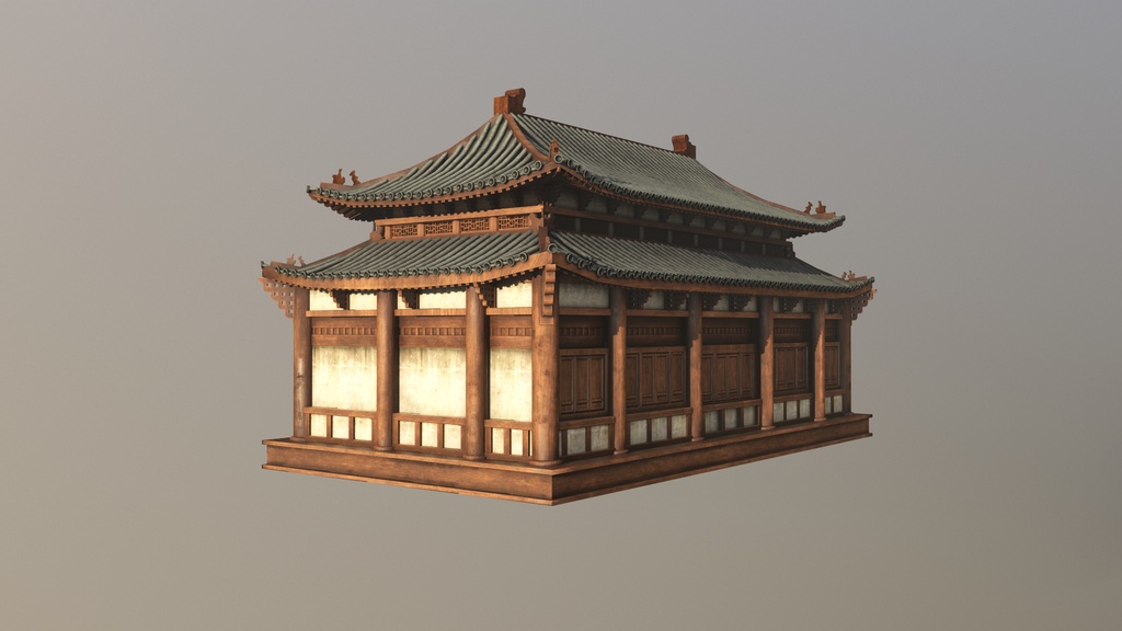 Asian Japanese Traditional Realistic 3d Building Model