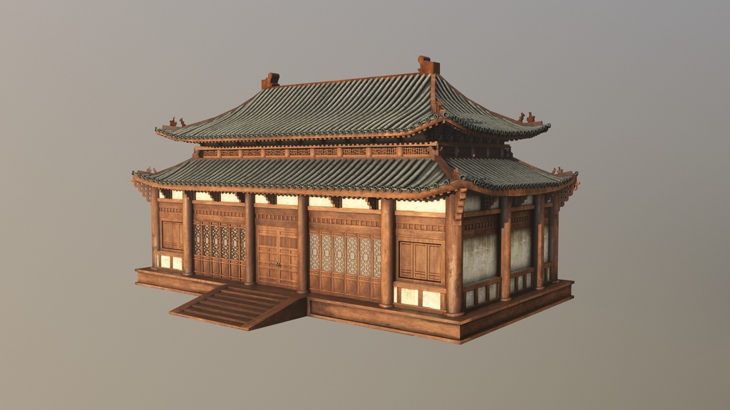 Asian Japanese Traditional Realistic 3d Building Model