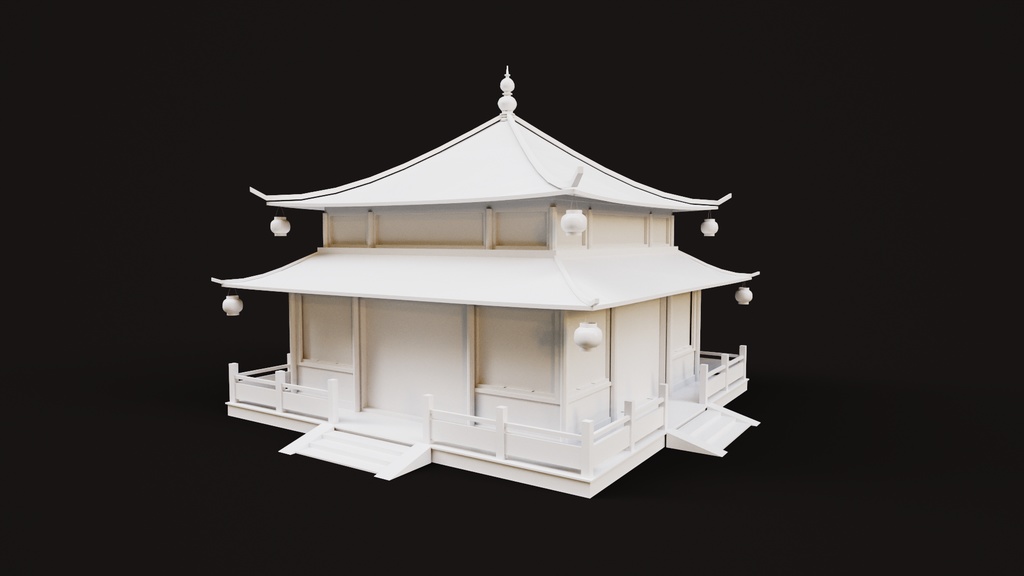 Asian Japanese Realistic Exterior 3d BuildingcModel