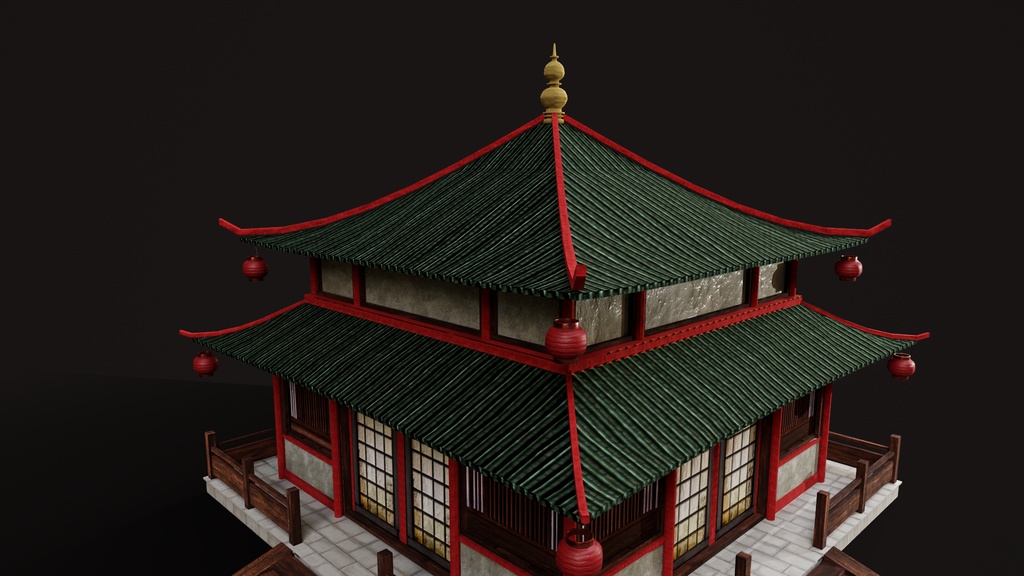 Asian Japanese Realistic Exterior 3d BuildingcModel