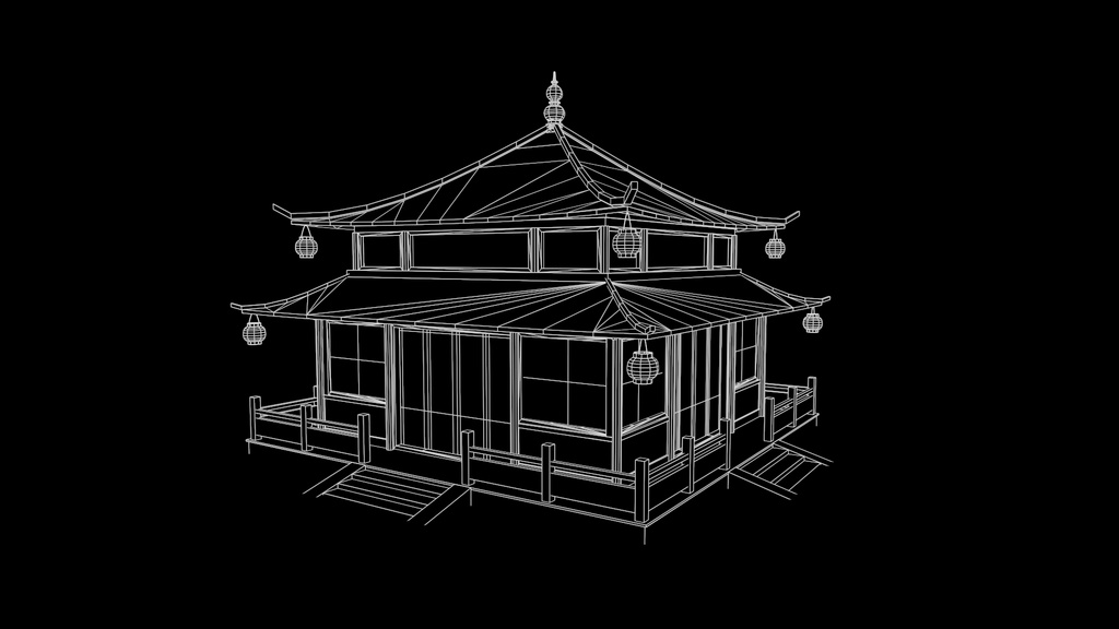 Asian Japanese Realistic Exterior 3d BuildingcModel