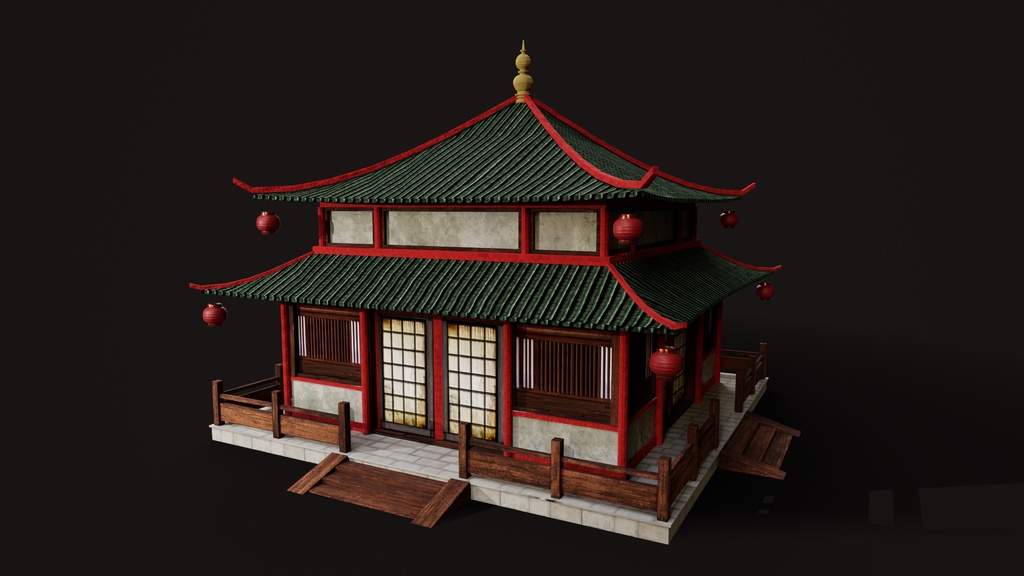 Asian Japanese Realistic Exterior 3d BuildingcModel