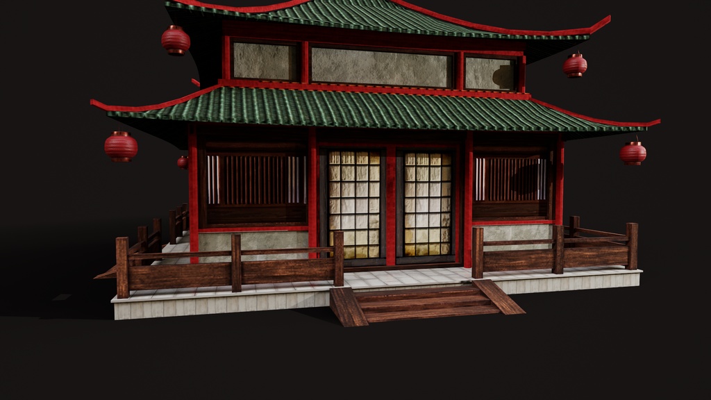 Asian Japanese Realistic Exterior 3d BuildingcModel
