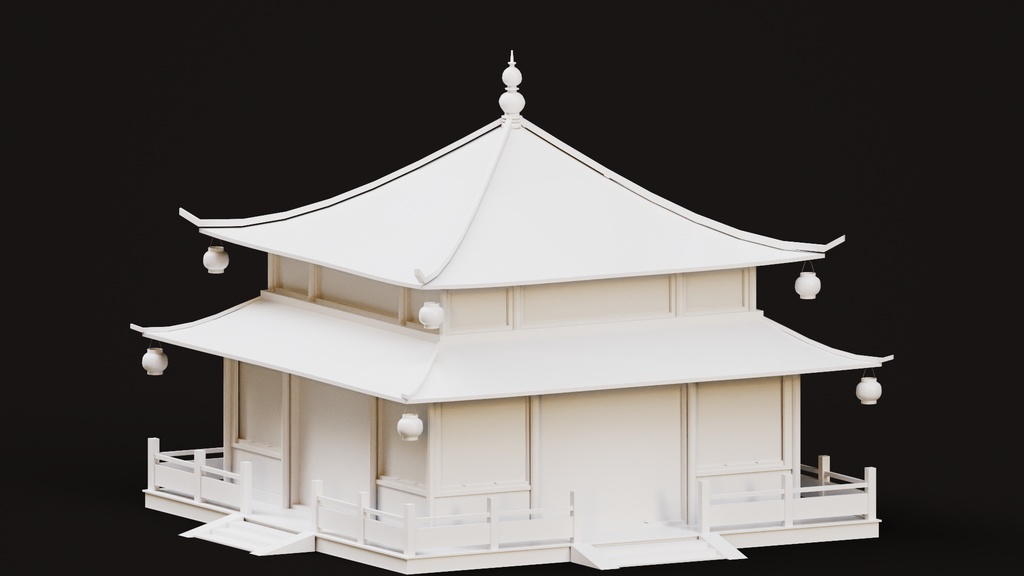 Asian Japanese Realistic Exterior 3d BuildingcModel