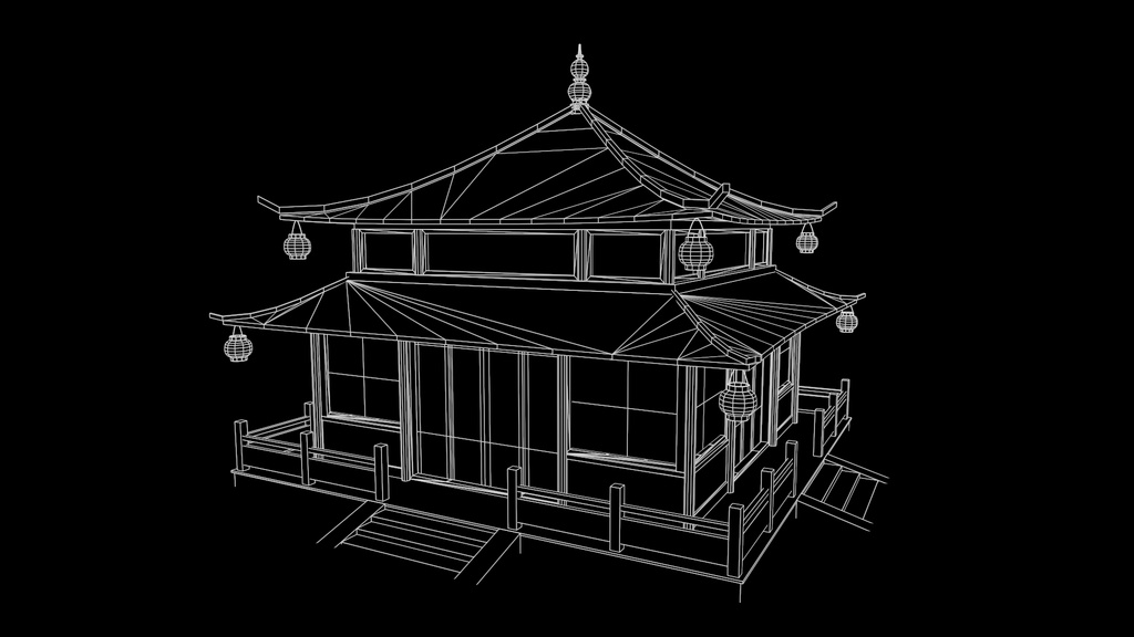 Asian Japanese Realistic Exterior 3d BuildingcModel