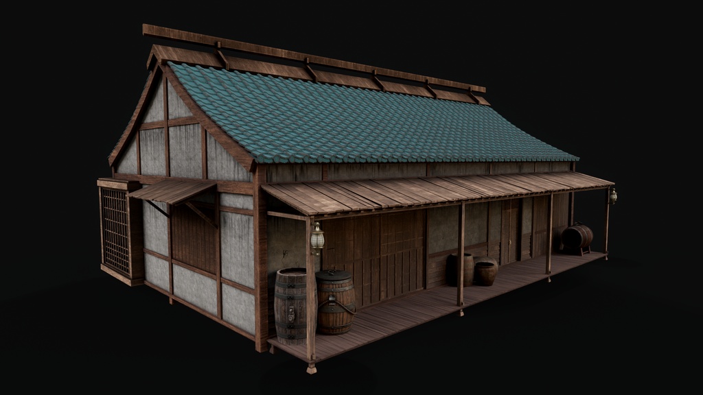 Asian Japanese Traditional Realistic Building