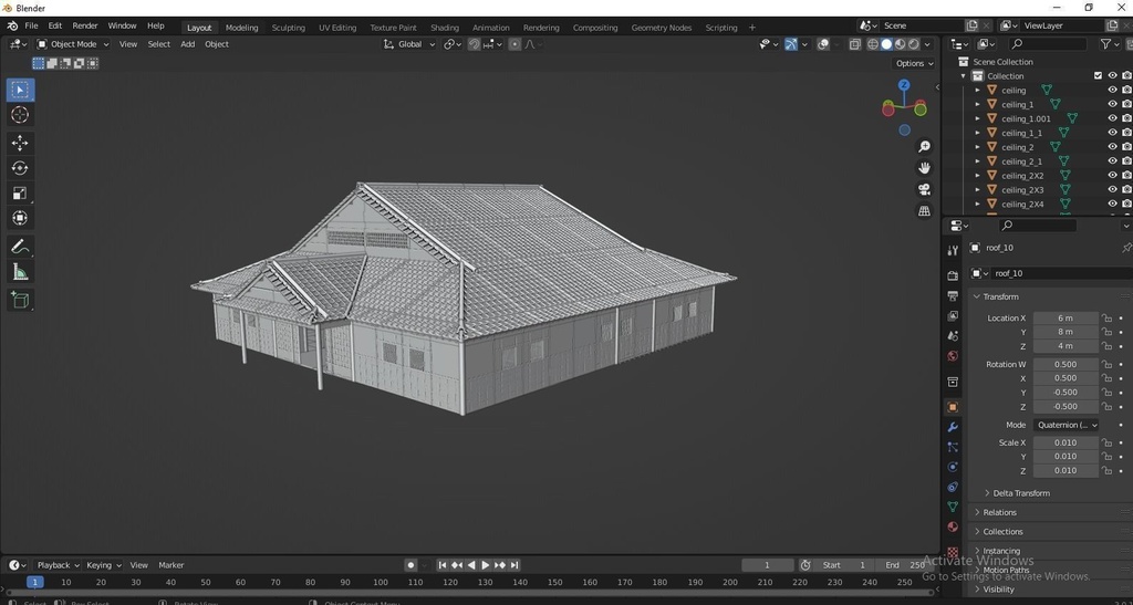 Japanese traditional House Model with Interior