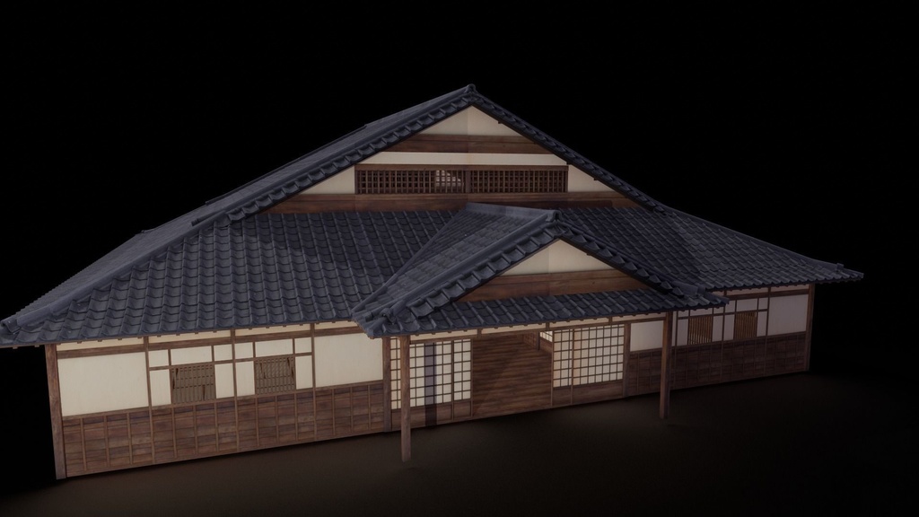 Japanese traditional House Model with Interior