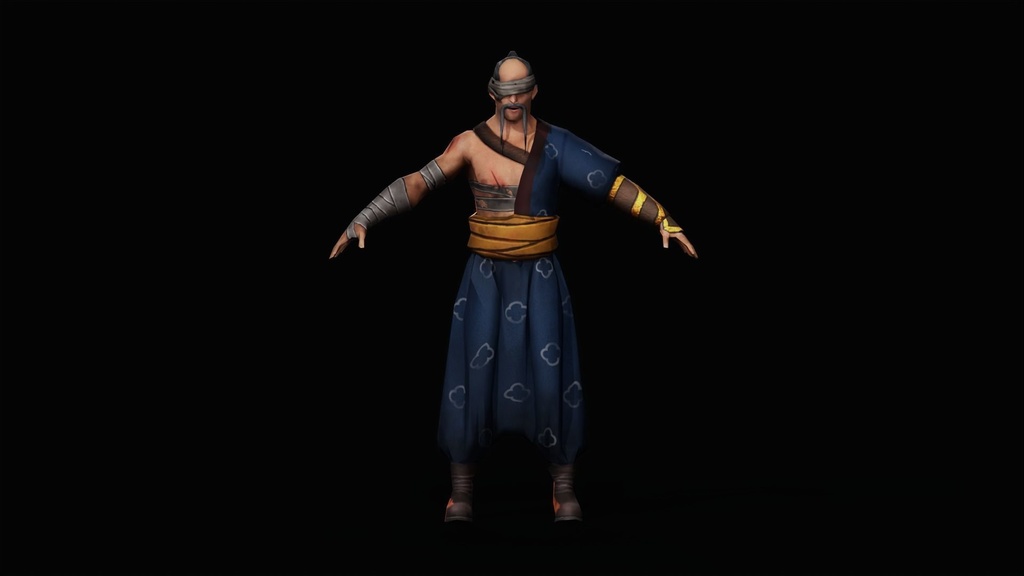 Oyagi Japanese Warrior character Game Ready