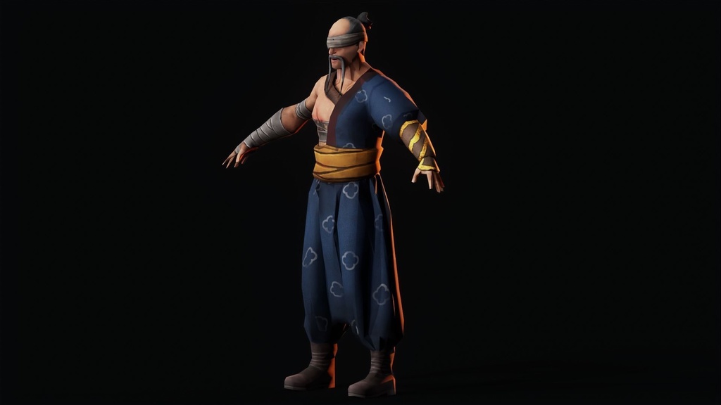 Oyagi Japanese Warrior character Game Ready