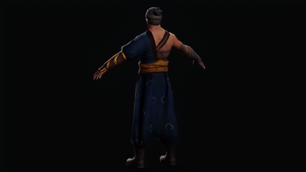 Oyagi Japanese Warrior character Game Ready