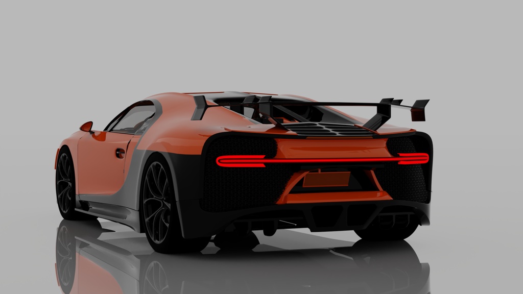 Bugatti Chiron Style Orange Black Hypercar